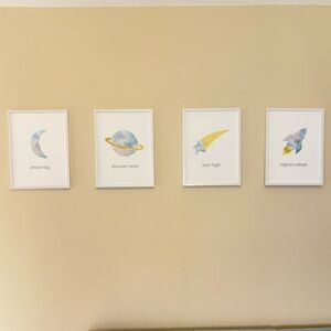 Space theme baby boy toddler wall art